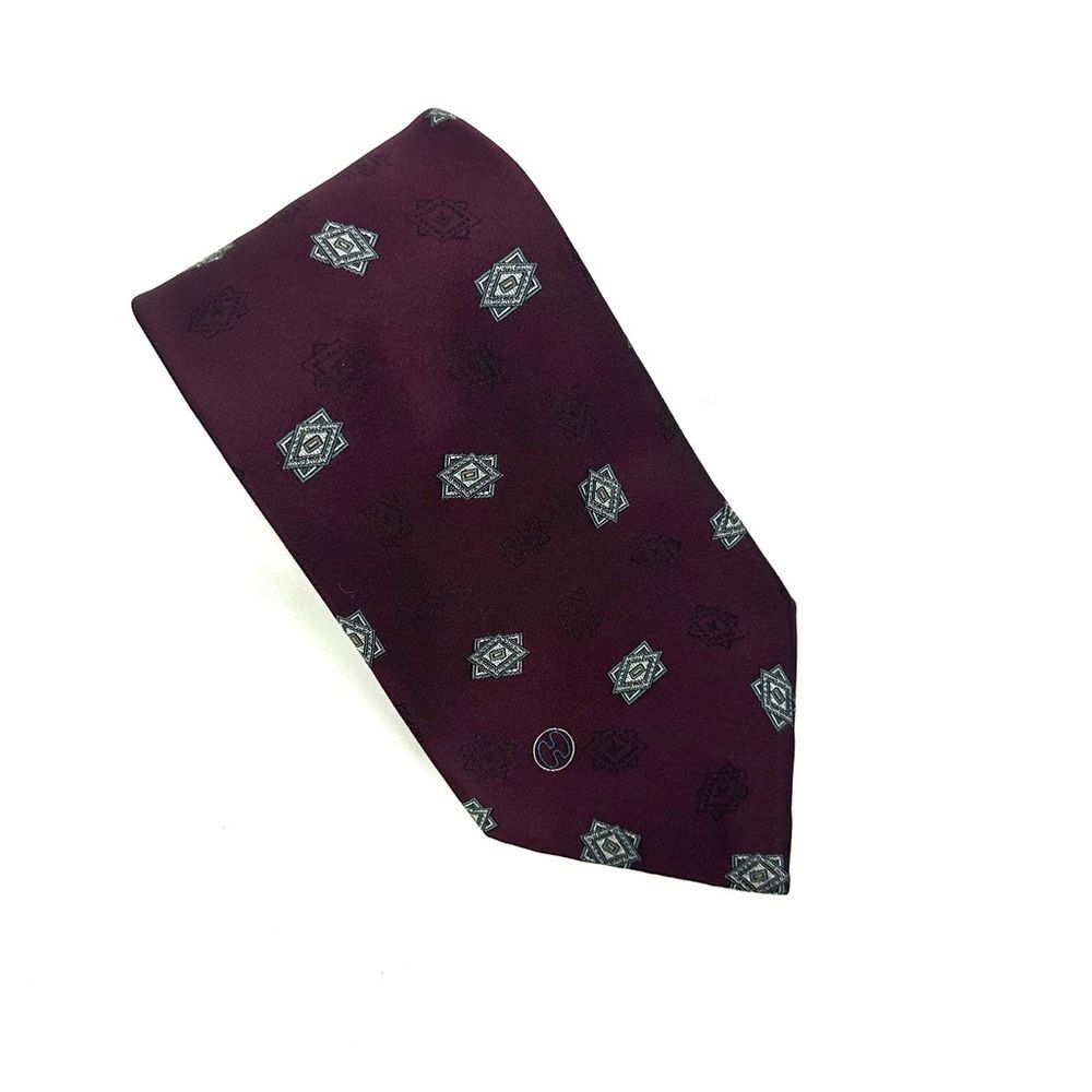 Halston III Burgundy and White Men's Tie/Necktie